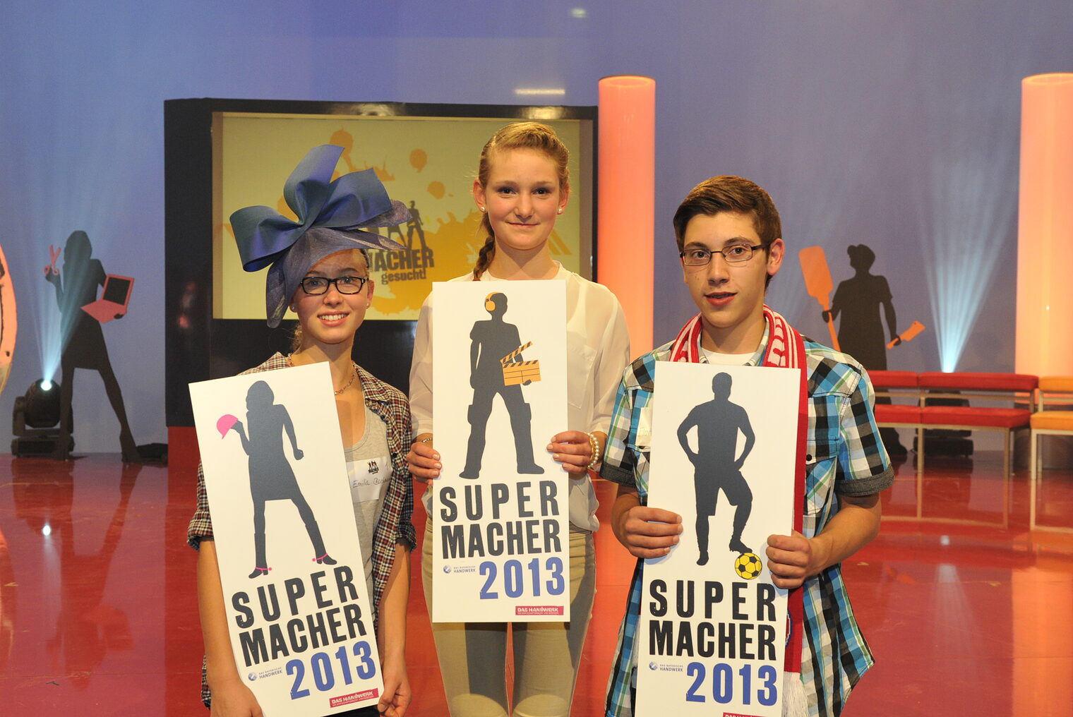 Die drei Supermacher des bayerischen Handwerks: Emilia Bachmann, Jasmin Schuhmann, Florian Egginger (v.l.) Die drei Supermacher des bayerischen Handwerks: Emilia Bachmann, Jasmin Schuhmann, Florian Egginger (v.l.)