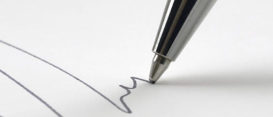 Kugelschreiber Unterschrift